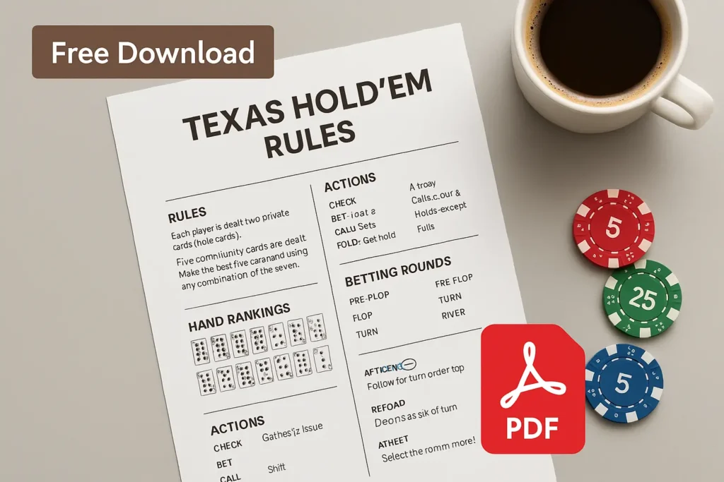 "rules texas hold em pdf"